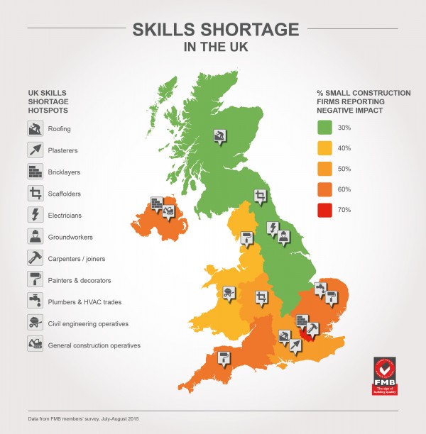 FMB Skills Shortages in the UK - map