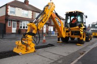 The new JCB 'Potholemaster' machine which is set to wage war on Britain's potholes