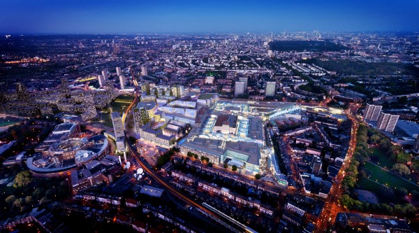 Westfield London - proposed aerial view