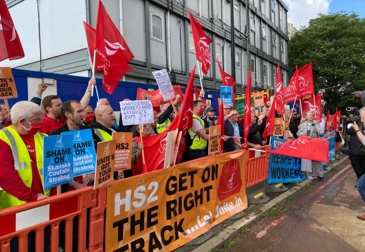 Unite held a demonstration at the site In August