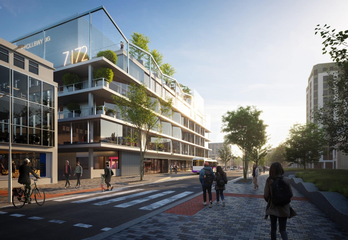 Building will feature advanced digital connectivity, a roof terrace, and balconies overlooking Swansea Bay