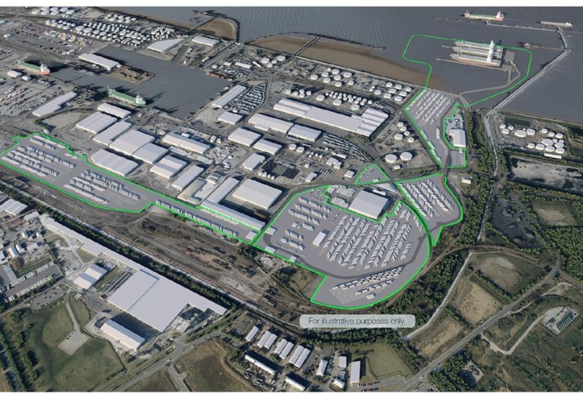 Plan for Immingham Eastern Ro-Ro Terminal within green outline