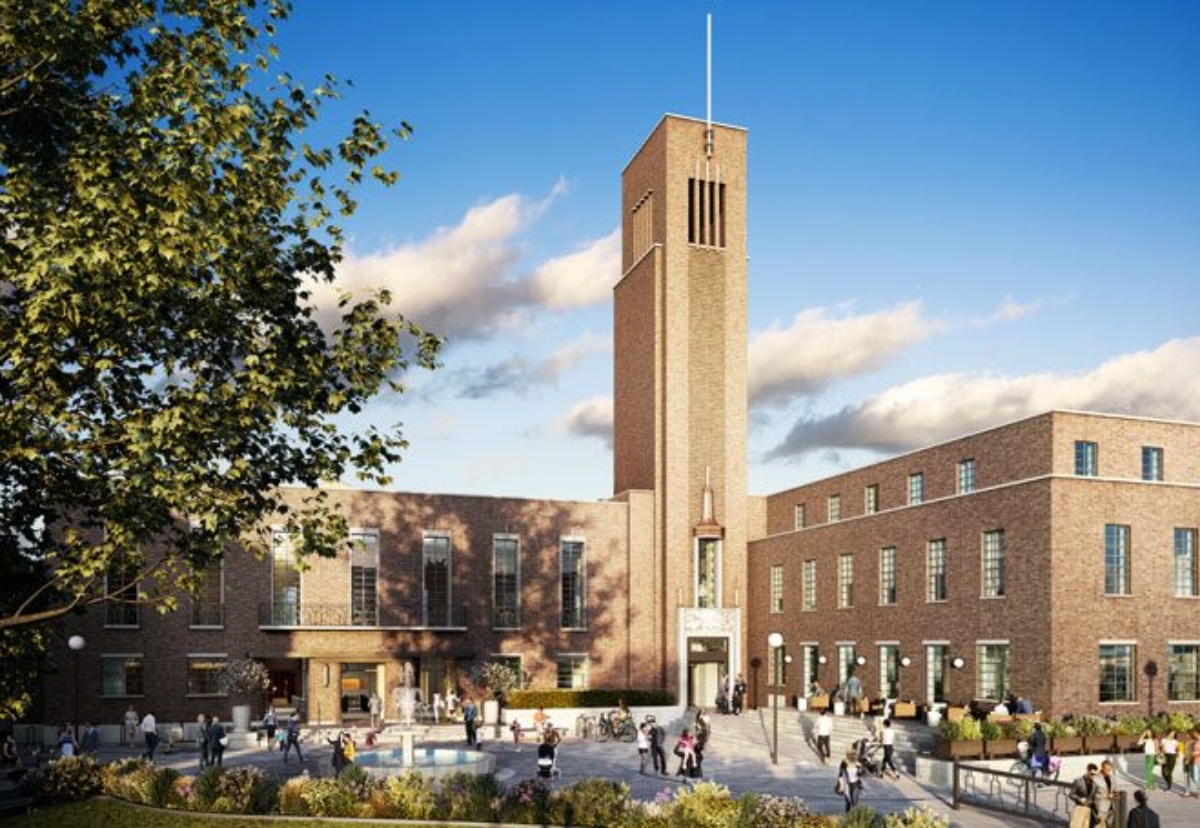 Architect Make designed the town hall scheme, which  is one of the earliest examples of modernist architecture in Britain