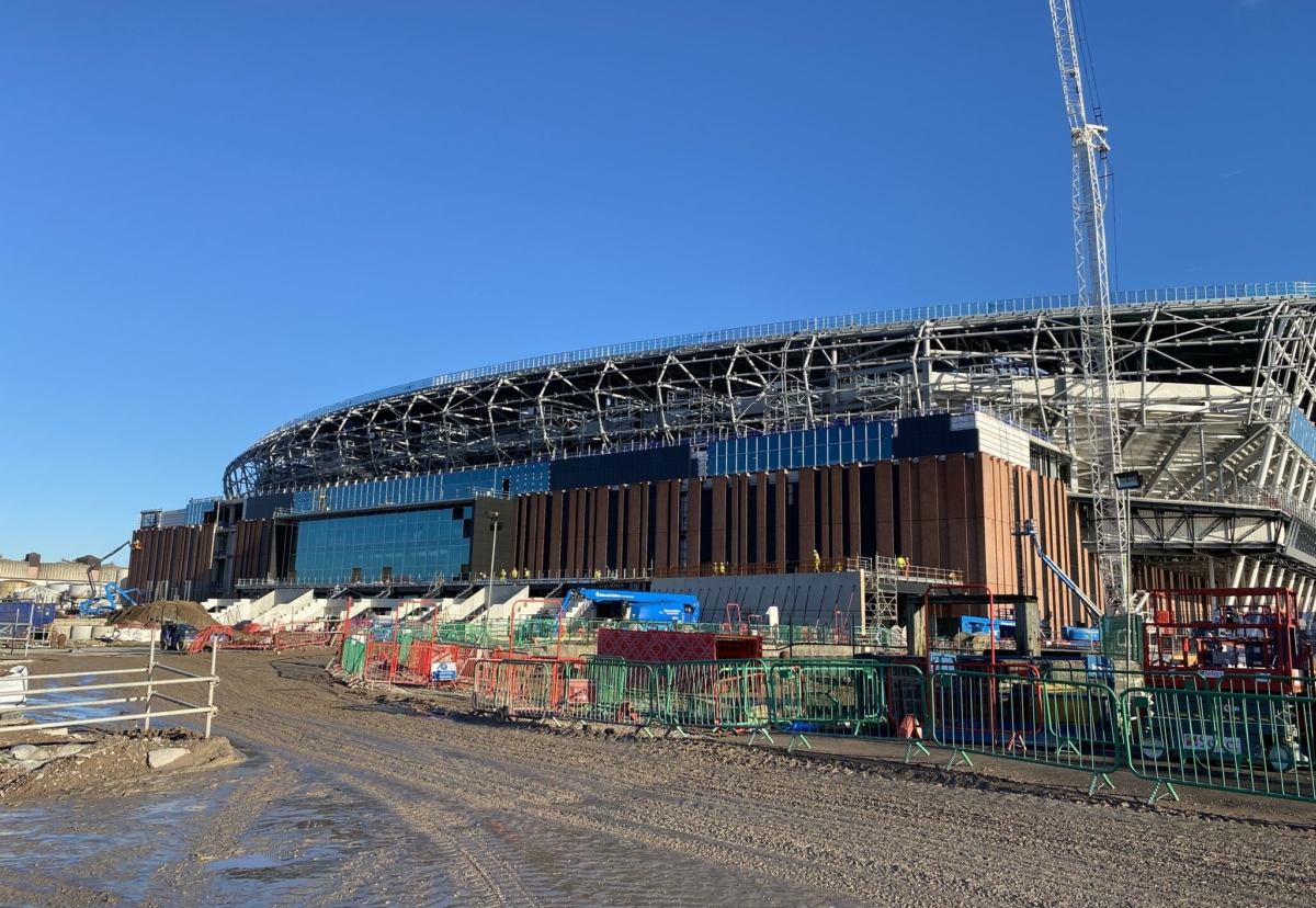 Recent installation work by Alucraft at the new Everton stadium