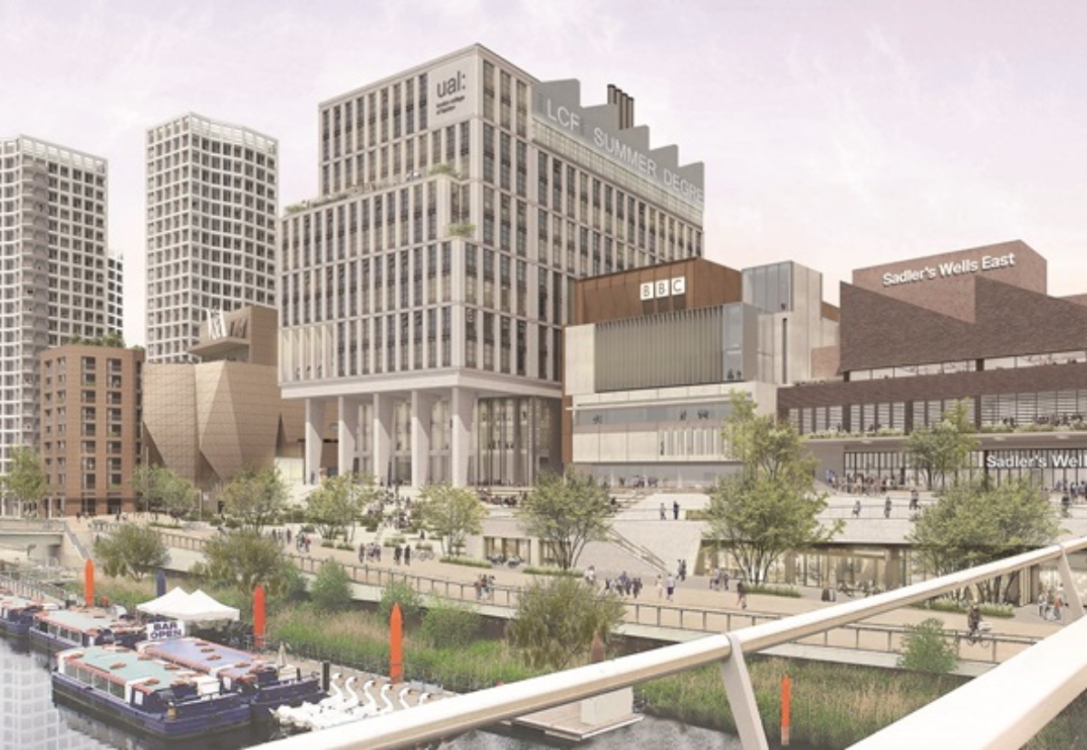 East Bank scheme will see new buildings for Sadler’s Wells, the BBC, UAL’s London College of Fashion and the V&A