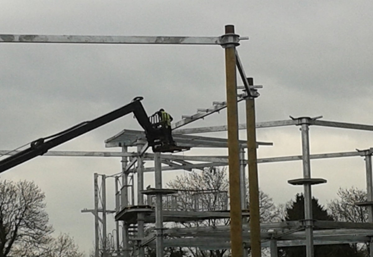 Working from the forks of a telehandler