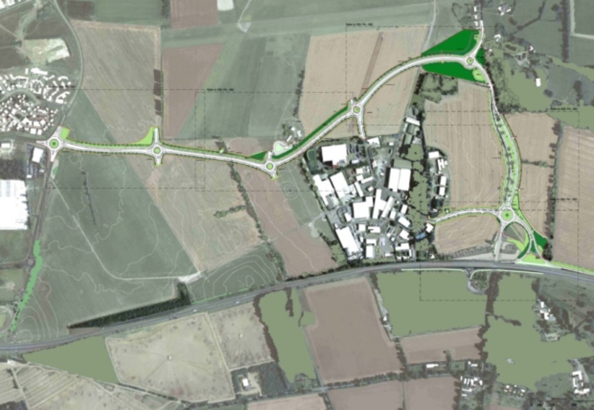  2.3 km long single carriageway with short connections to the existing network at the new junctions