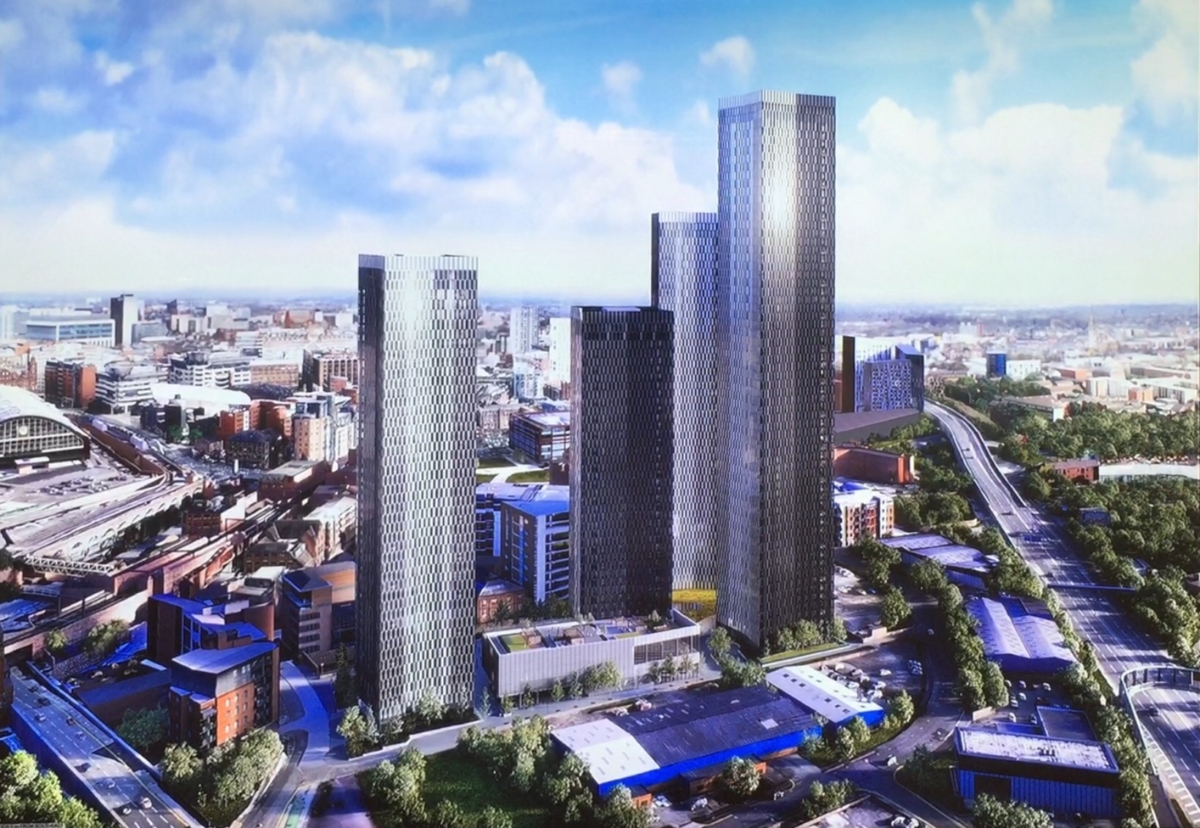  The four towers will range from 37 storeys to 64 storeys high