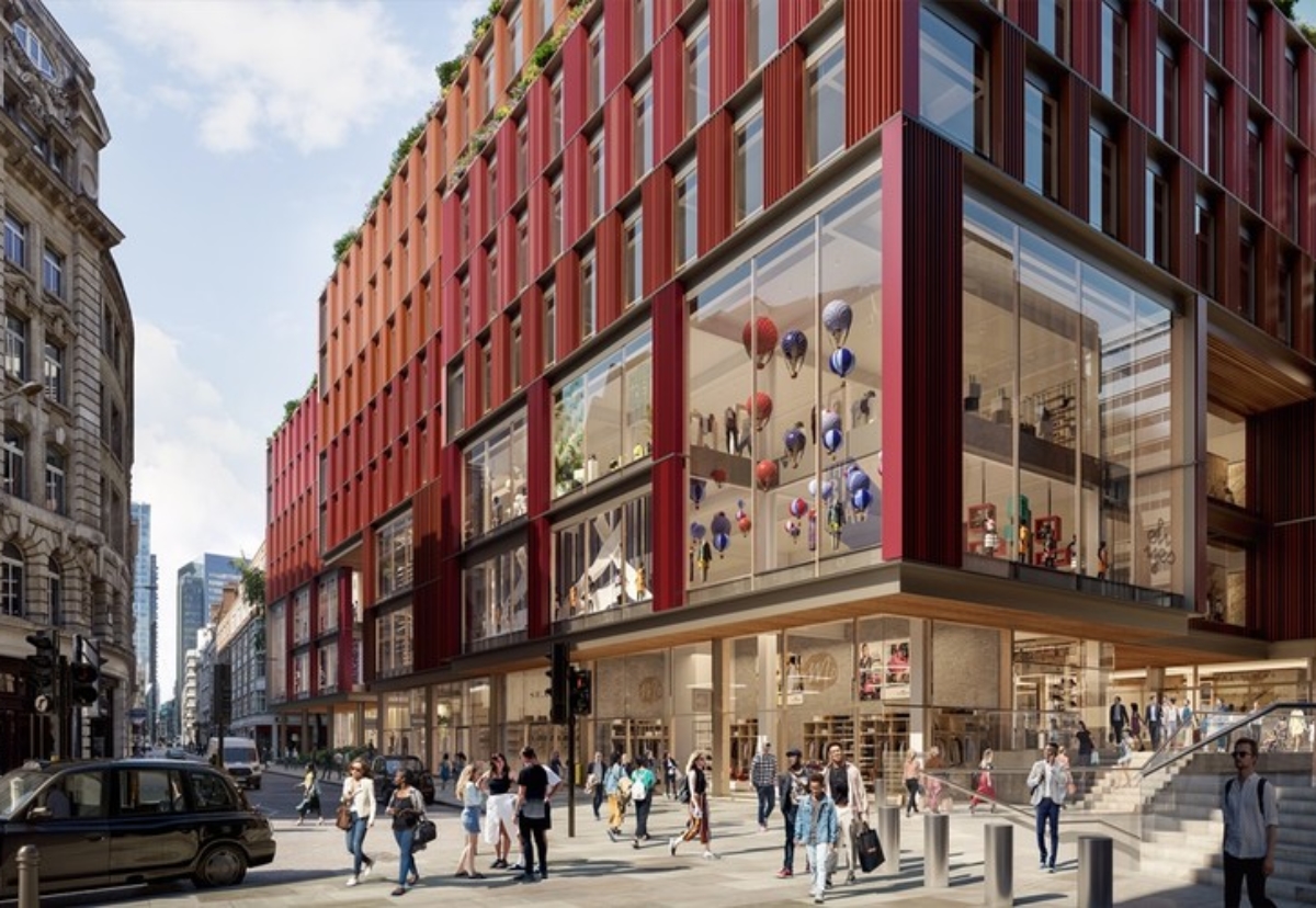 1-2 Broadgate rebuild will see shops and leisure space spread across four floors of new building