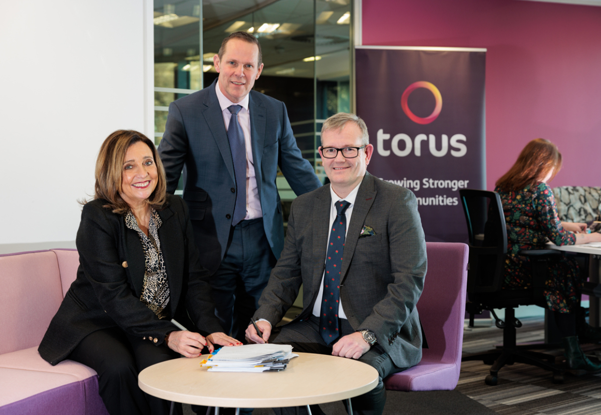 (l-r) Torus Group COO, Cath Murray-Howard, Chair of the HMS Board, David Young and HMS MD, Paul Worthington