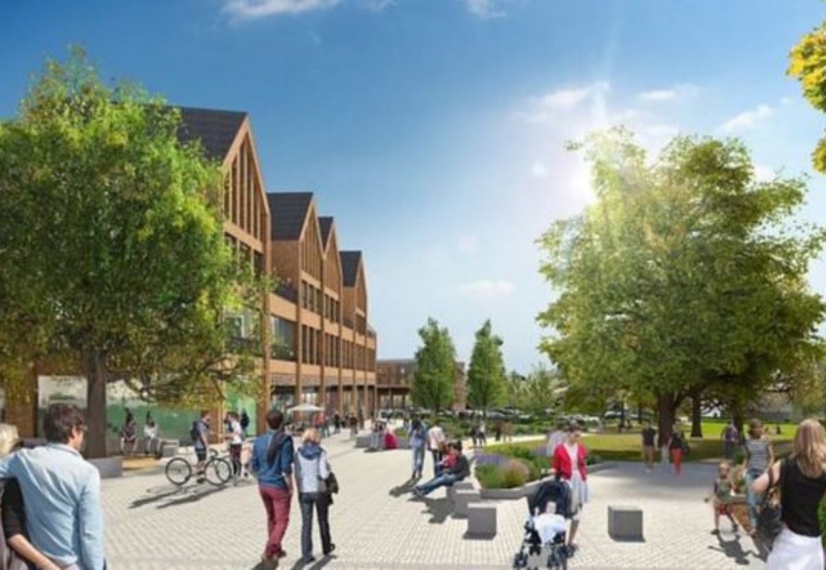 The plans feature a bigger park and a smaller supermarket after a previous plan was scrapped in 2013