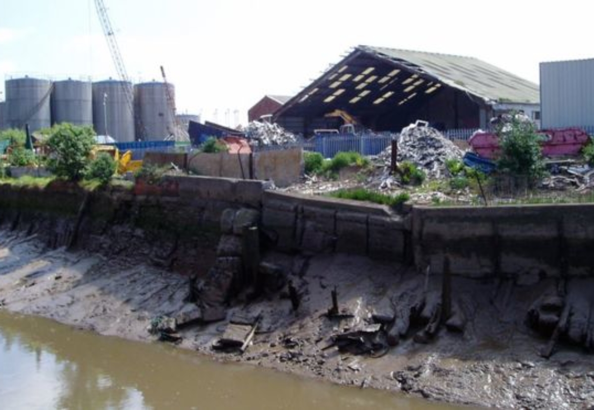 One of 39 sites on the River Hull where defences need to be strengthened