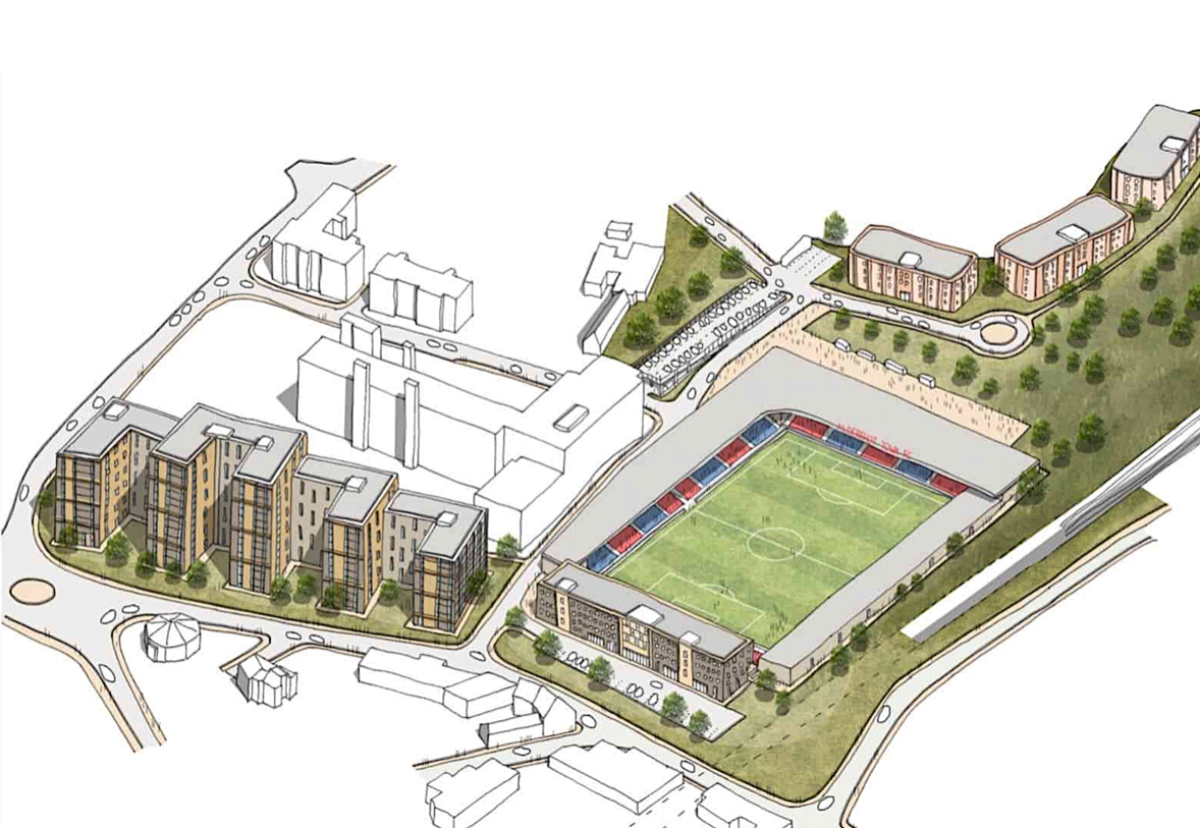 Former illustrative concept design by architects EPR for club before Wates' involvement