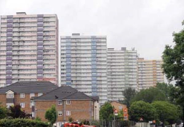 Four tower blocks at the Alma estate in Enfield will be demolished