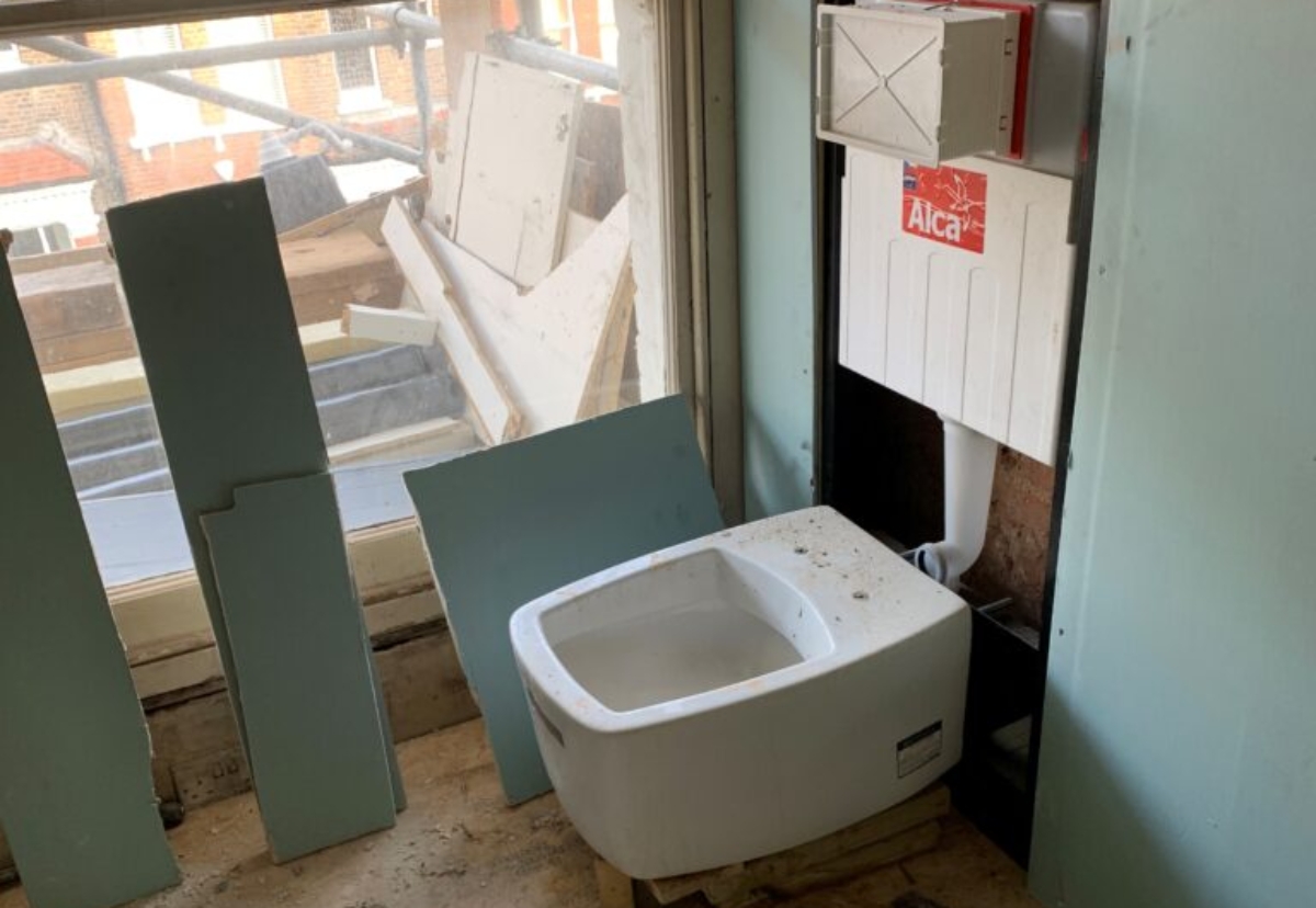 The unusable toilet on site