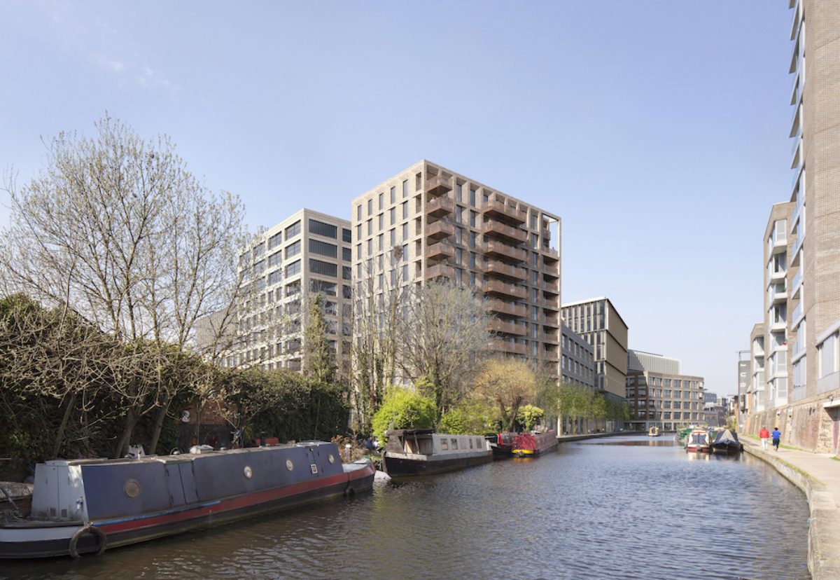 Major new mixed-use scheme planned by the Regent's Canal in King's Cross. Photo credit: Miller Hare
