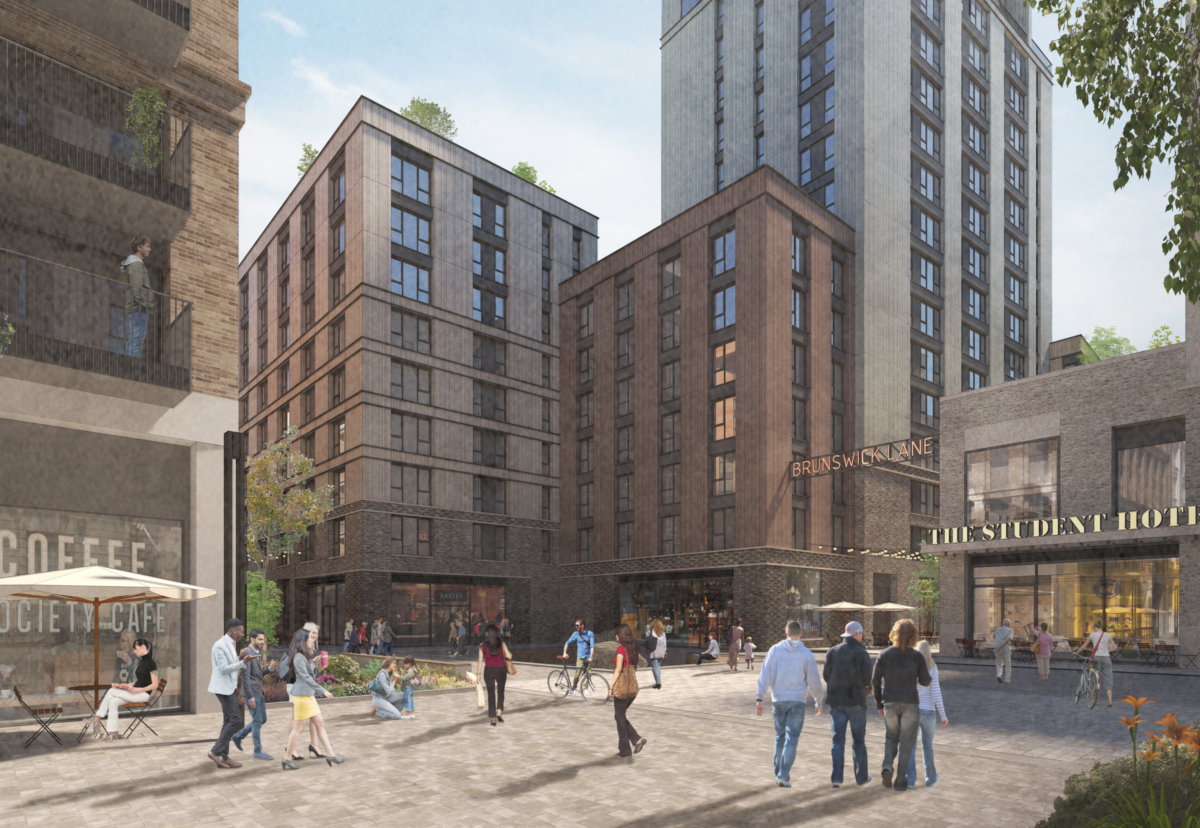View from Trongate of planned build to rent scheme