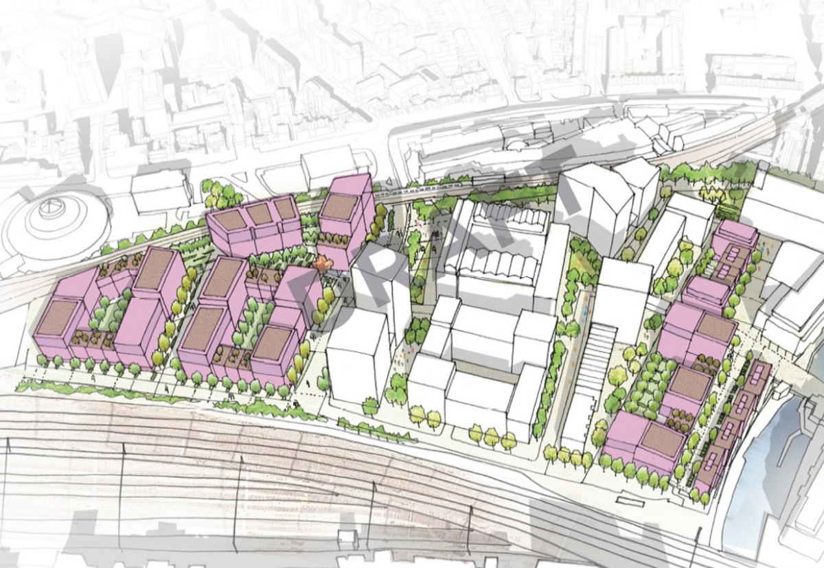 Juniper Crescent and Gilbeys Yard plans split by planned Barratt JV scheme (centre)