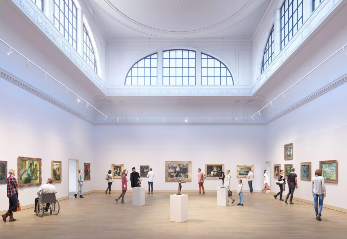 Impression of the reconfiguration of the Great Room of the Courtauld Gallery