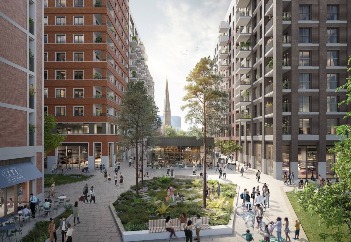 View of planned City Centre South scheme from Coventry market roof