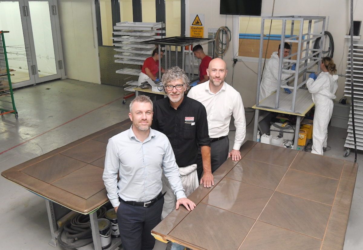 Left to right: Neil Bottrill (Managing Director), Andy Hunt (Polishing Shop Manager), John Richardson (Production Director), 
