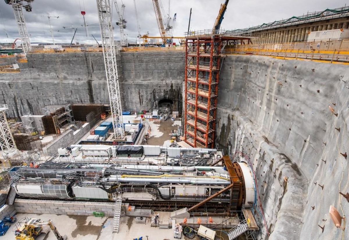 The first of three tunnel boring machines, Mary, has started excavating one of the water intake tunnels for cooling system 