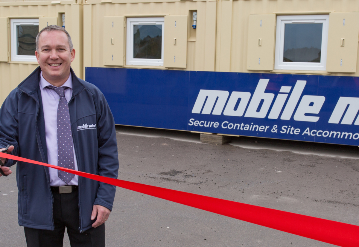 Paul Abbott, manager of Mobile Mini’s Wakefield branch, opens the recently expanded site.
