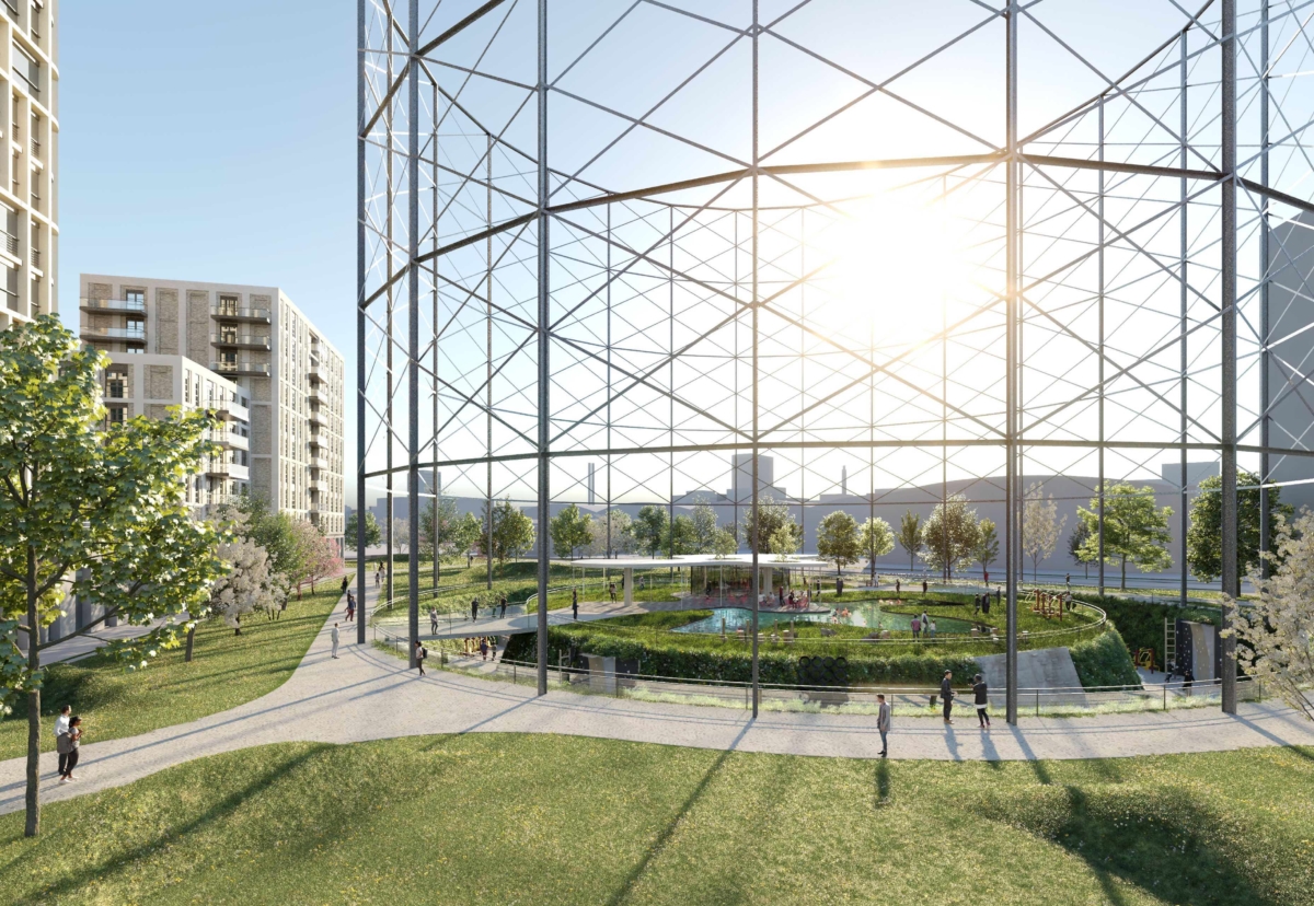 Plan involves retaining historic Victorian gasholder as a focal point for housing scheme