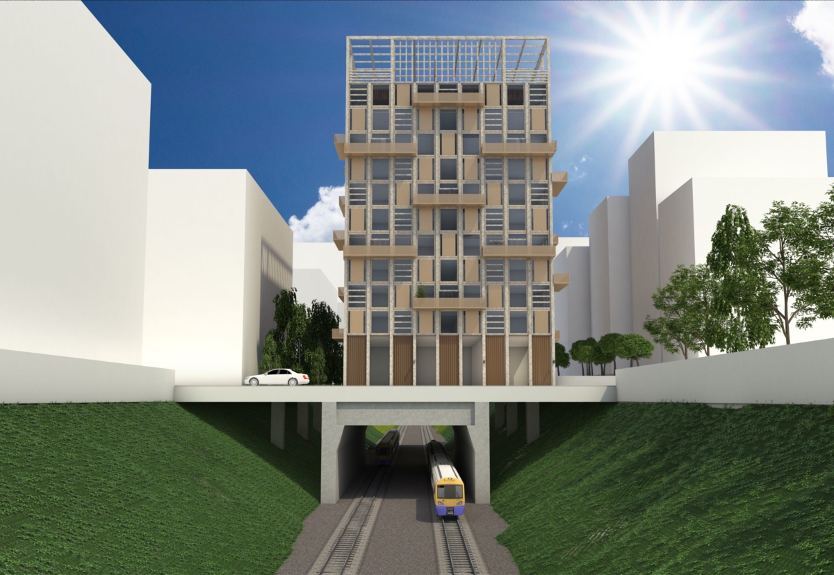 A typical overbuild scheme rising to 12 storeys