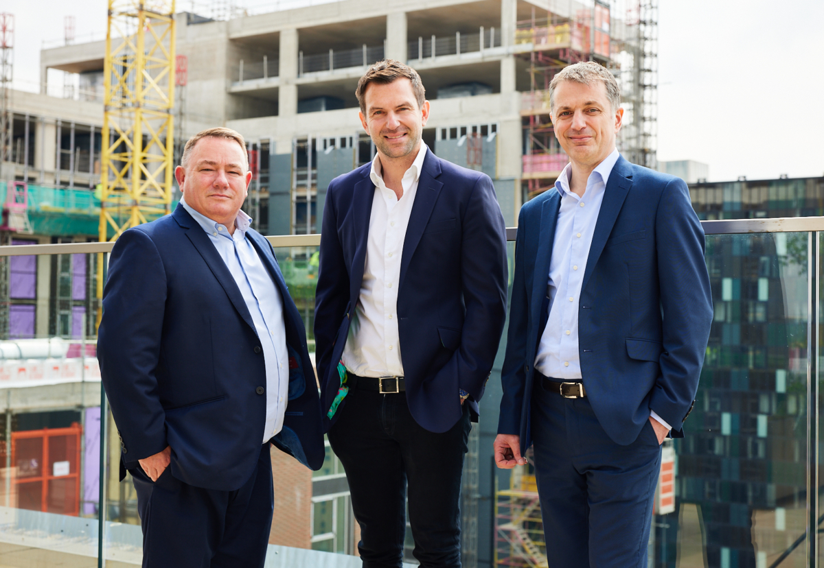 Paul Dodsworth, Managing Director of Caddick Construction; Johnny Caddick, Caddick Group; Myles Hartley, MD of Caddick Developments and Group ESG