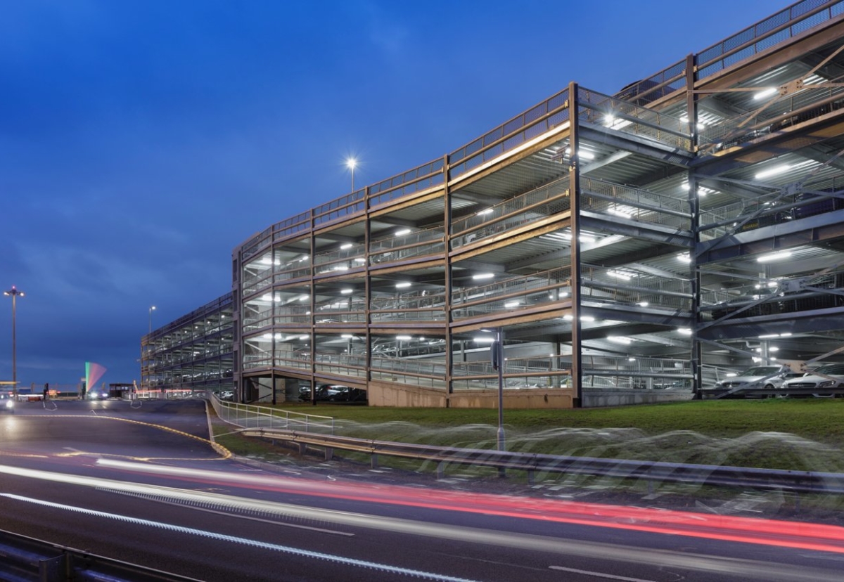 Recently complete multi-storey cark at Luton airport where specialist Raised Floor Solutions supplied steel decking