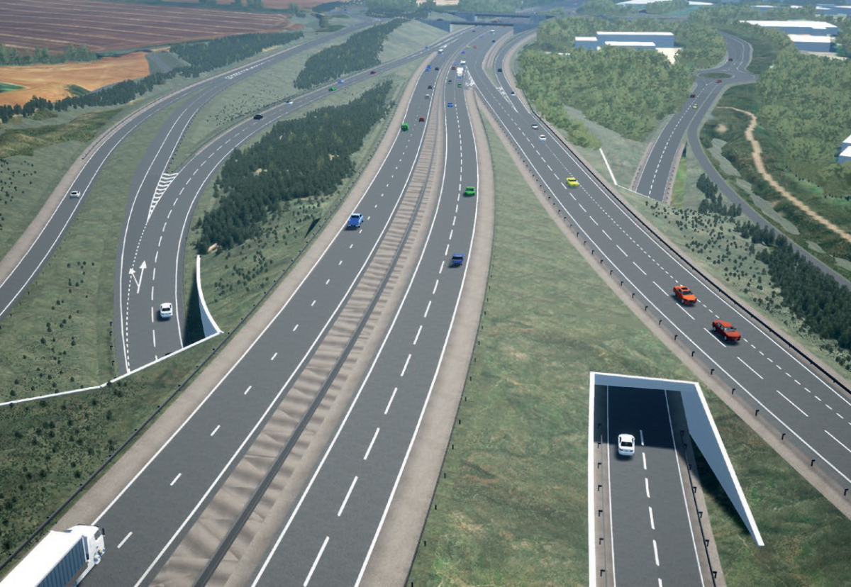 New A34 (left) and A33 (right) underpasses - M3 southbound
