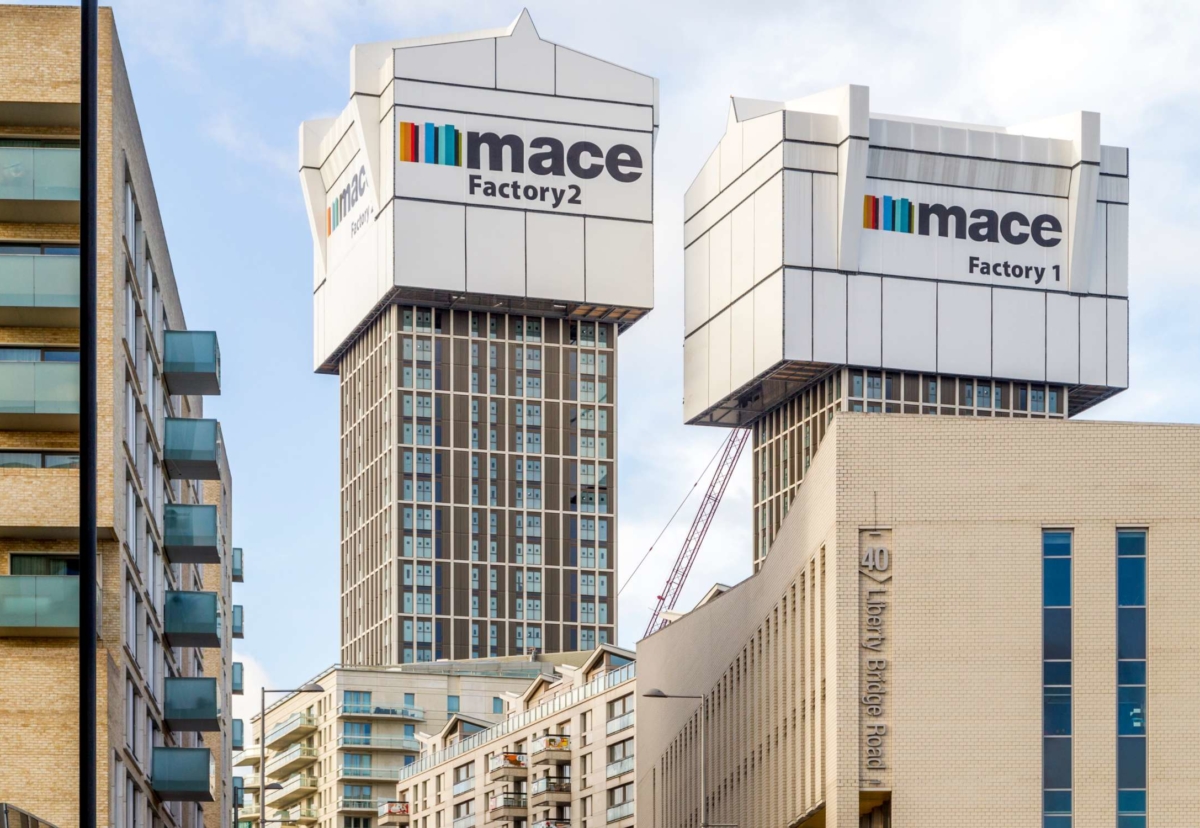 Last year Mace invested £44m, 1.8% of turnover, in R&D like its 'rising factory' concept used at London's East Village project