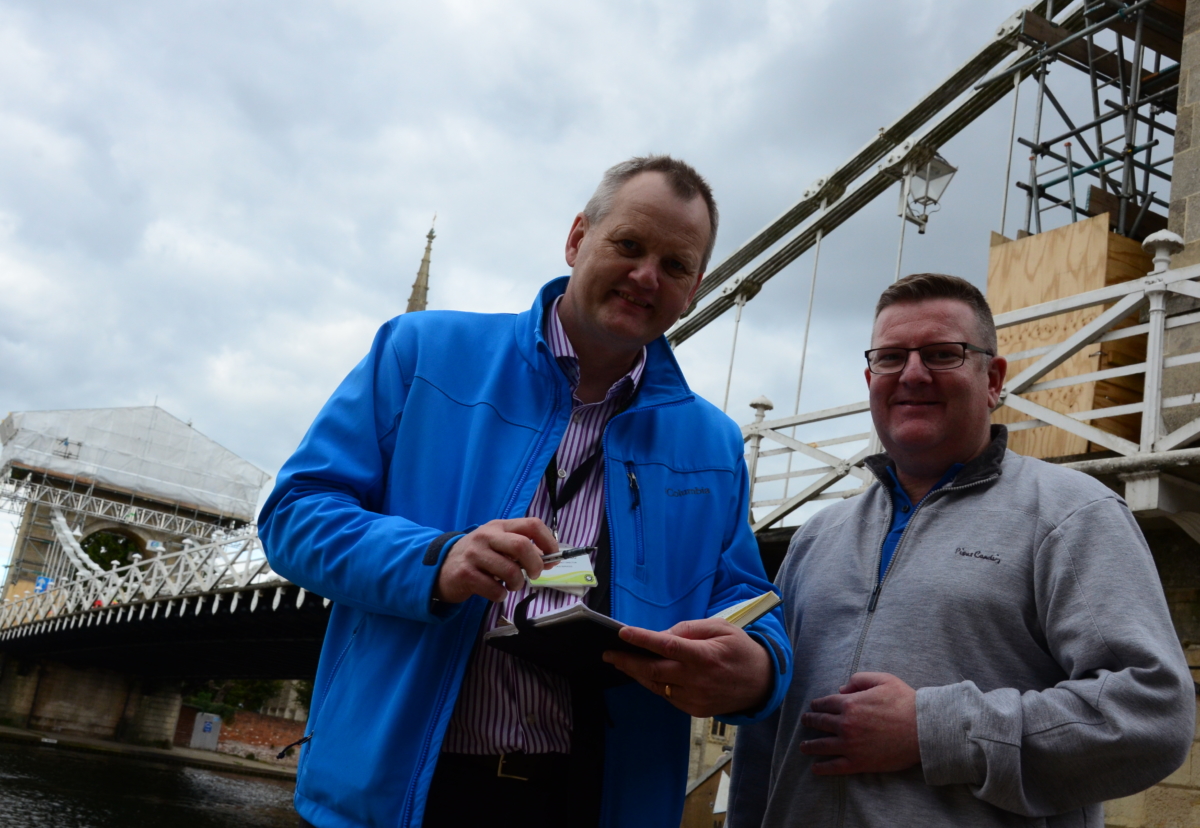 Councillor Mark Shaw and contracts director Simon Dando at the site