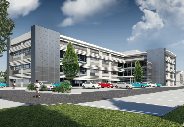 One of two flagship buildings that will front the new technology park