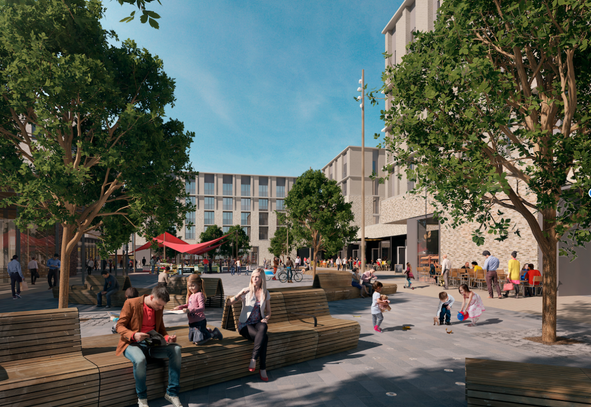 Last contract let for central square area of Cambridge University new town