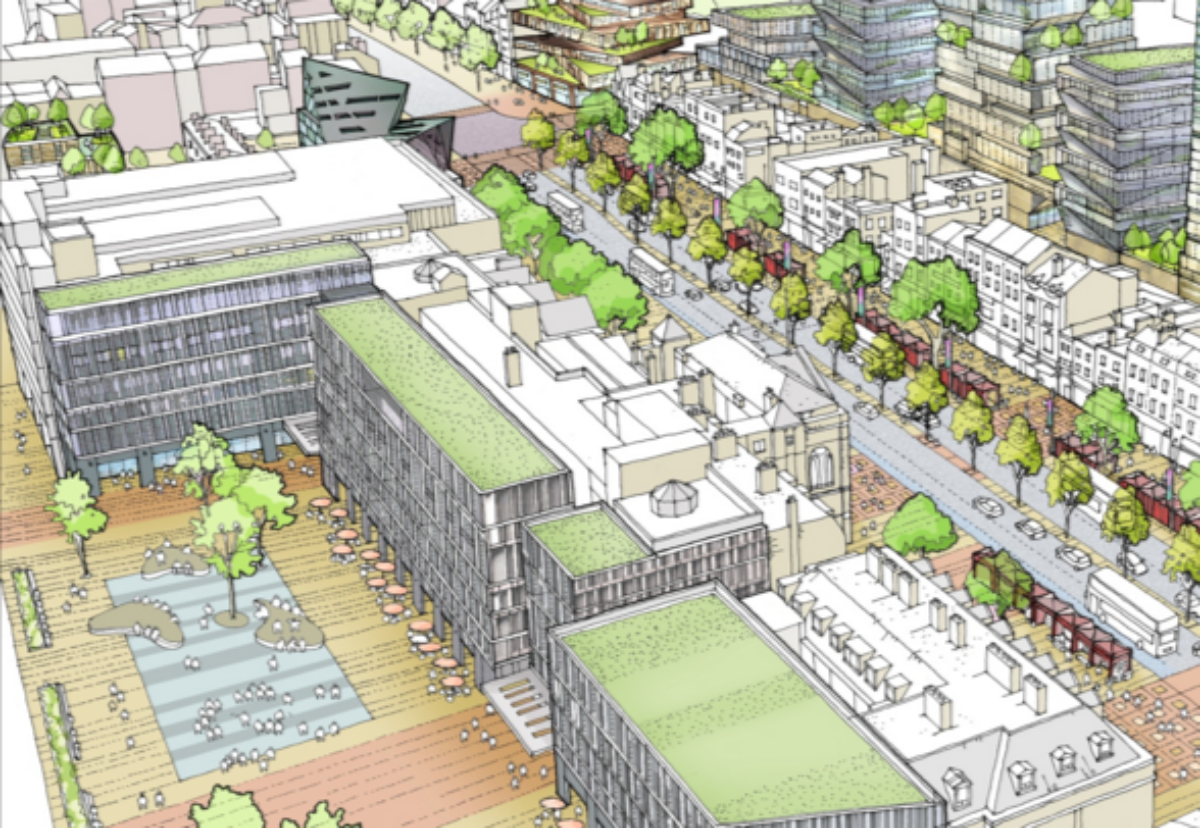 Earlier artists impression of former Royal London Hospital redevelopment plan