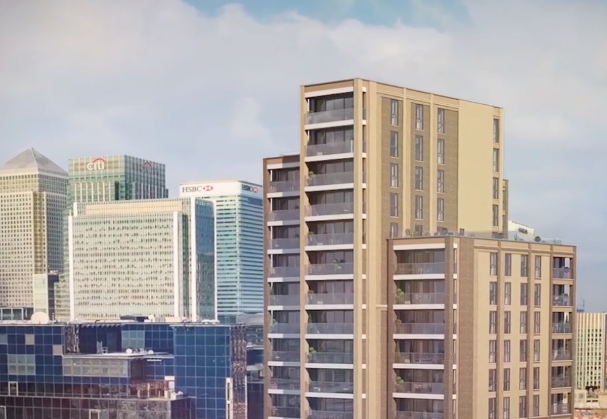Proposed 26-storey Limeharbour building on the Isle of Dogs