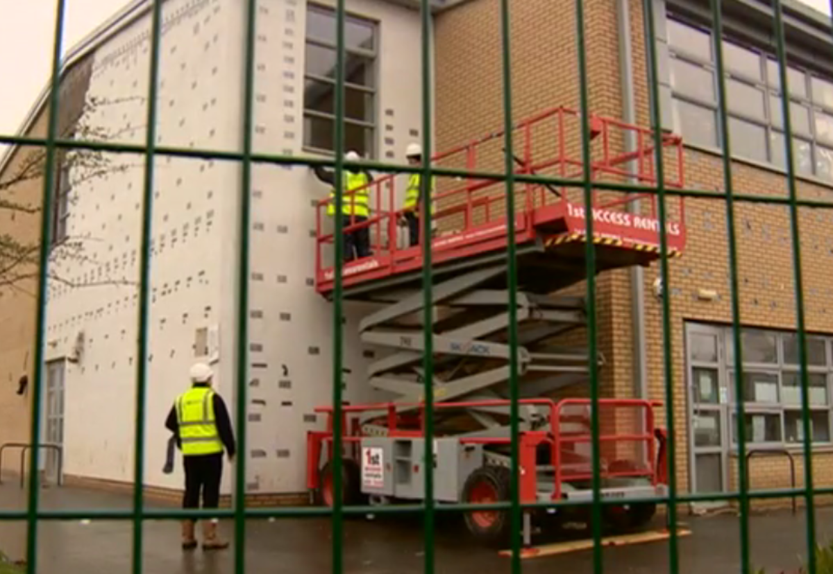 Extensive remedial work was needed at Oxgangs Primary school when a wall came down in high winds due to inadequate ties