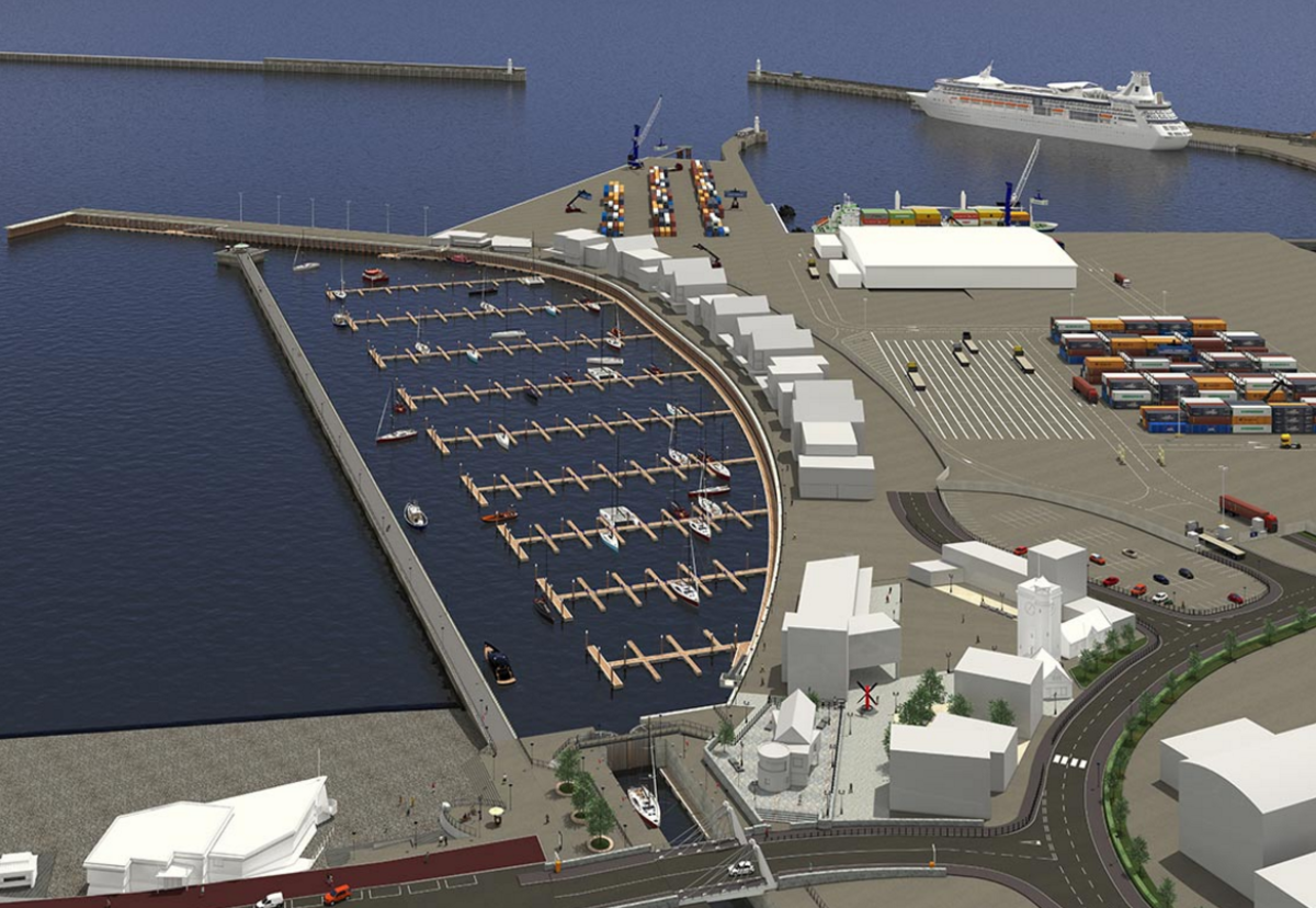 New cargo terminal, waterfront development and marina