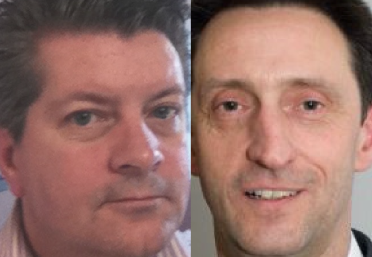 Gary Crisp (left) and Neil Barnes leave Morgan Sindall