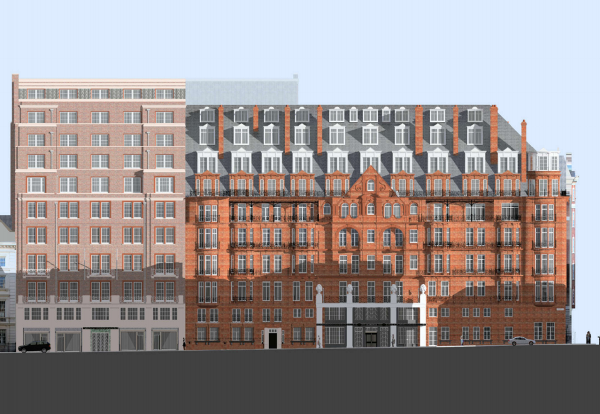 How Claridges will look once the two-storey roof extension is built
