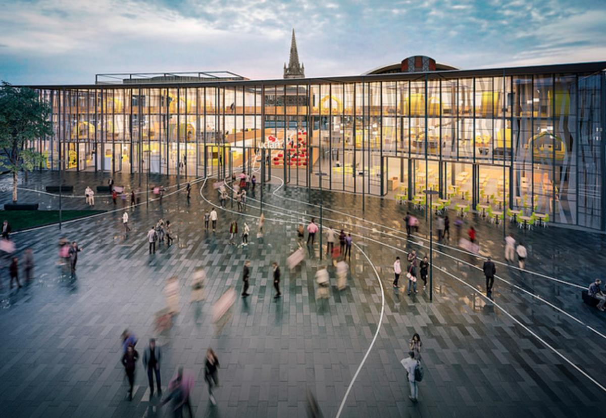 Architect HawkinsBrown's winning design for the student support centre and civic square
