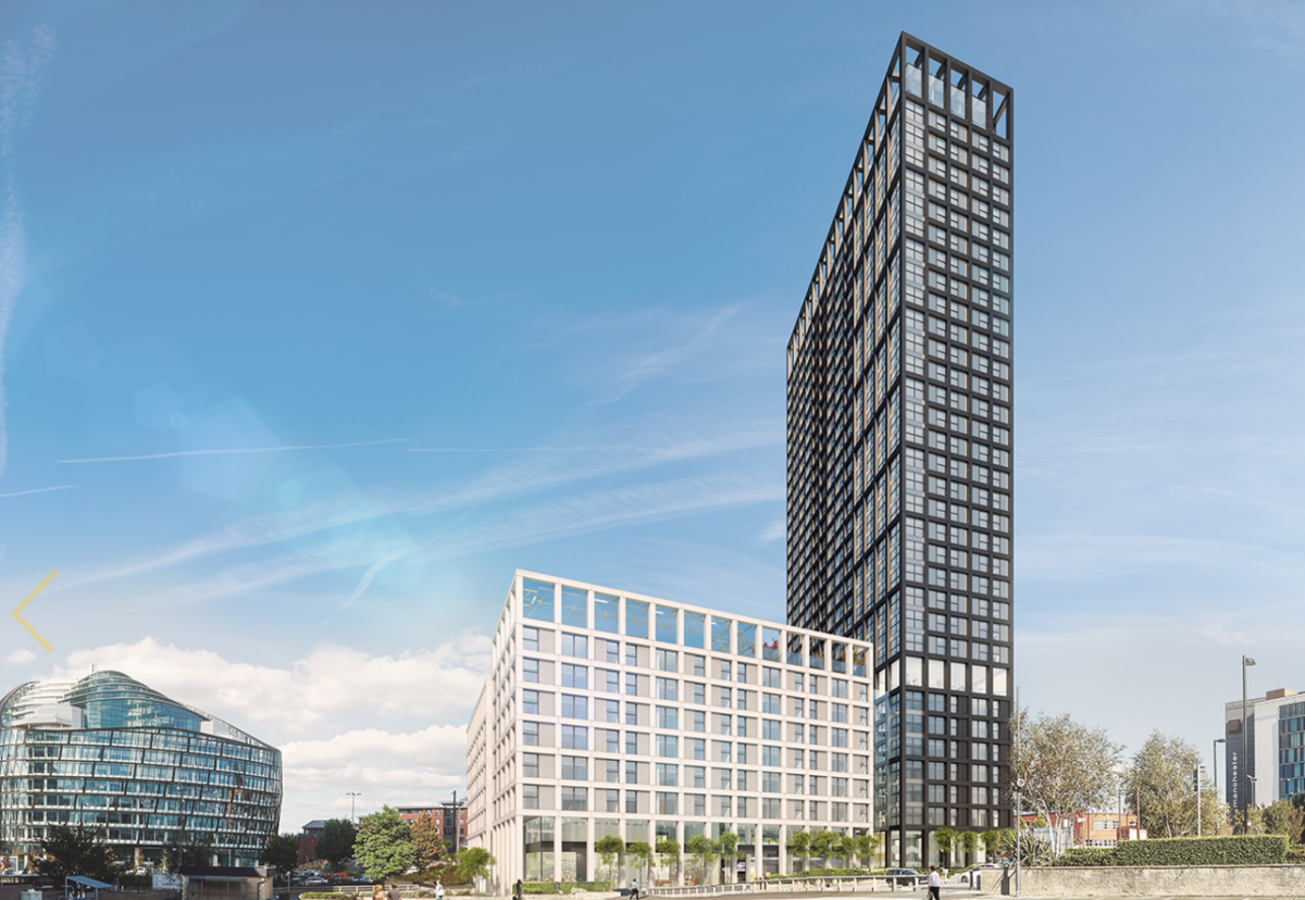 German bank Pbb will fund the construction of the 34-storey tower and seven storey building