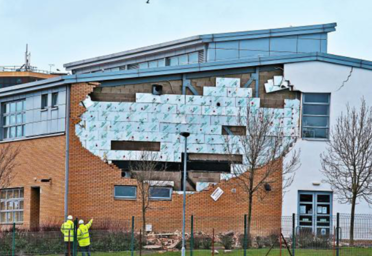 Nine tonnes of masonry came down in the collapse