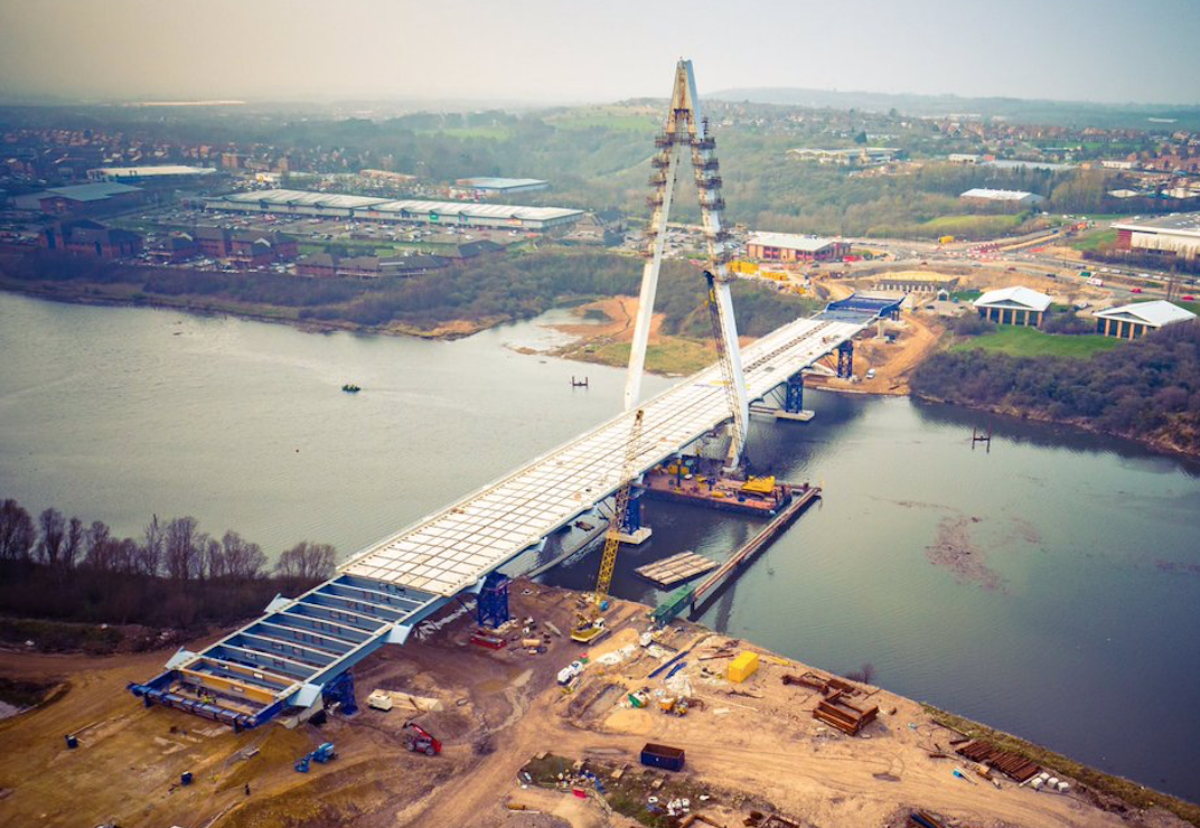 The temporary blue steel nose will be removed from the deck over the coming weeks and the remaining 40m section of bridge deck will be built in-situ on the north side during the summer months.
