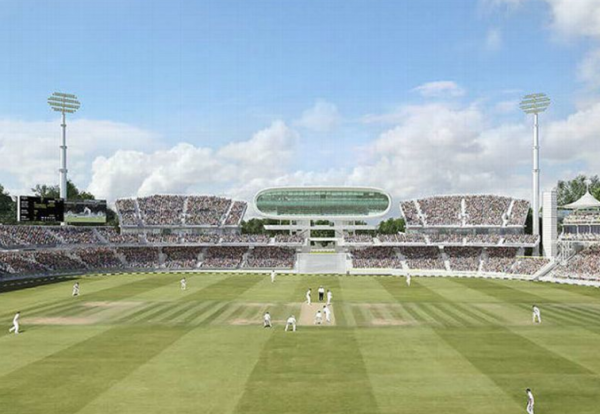An artist's impression of the proposed redevelopment of the Nursery End at Lord's 