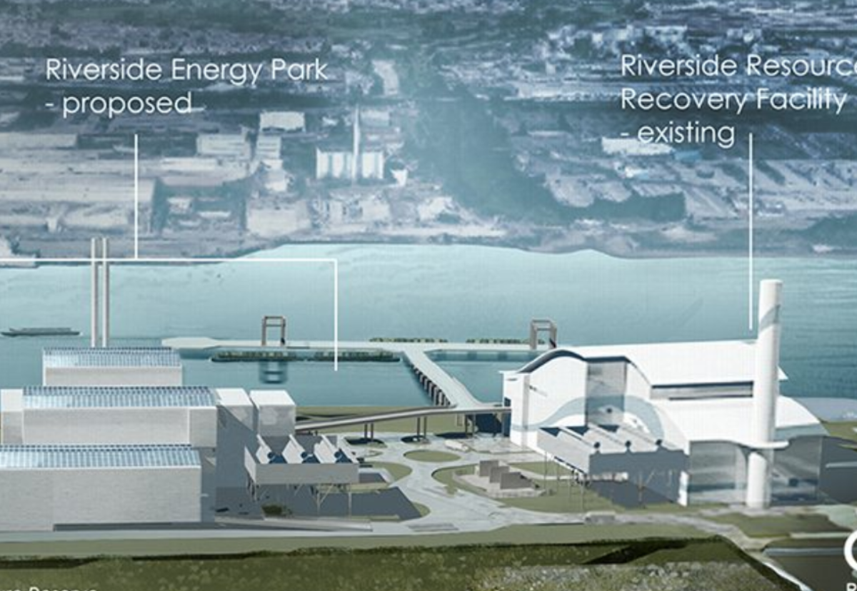 Proposed Riverside Energy Park, alongside the existing Riverside Resource Recovery Facility