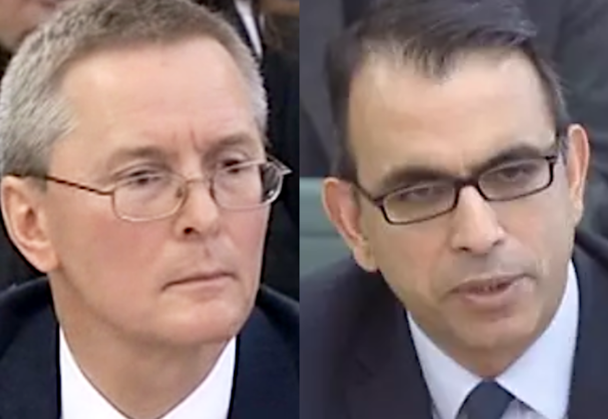 Former Carillion finance directors Richard Adam (lef) and Zafar Khan are being investigated