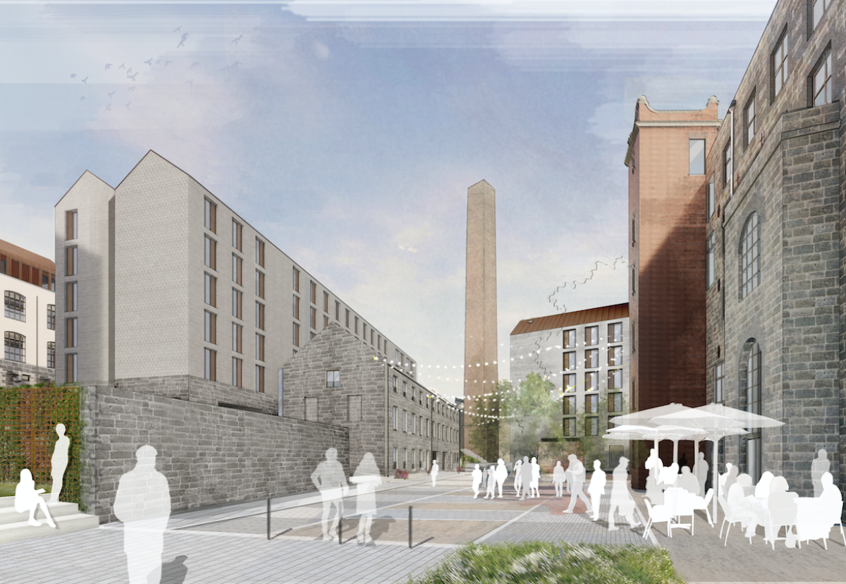 Redeveloped factory will provide 460 homes and 430 student rooms